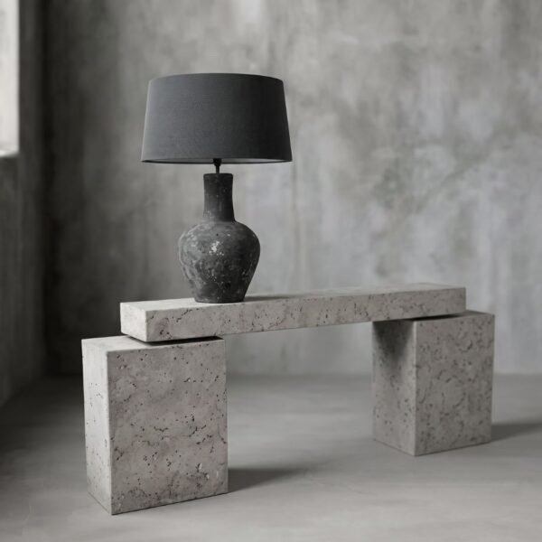 Slab concrete hall table