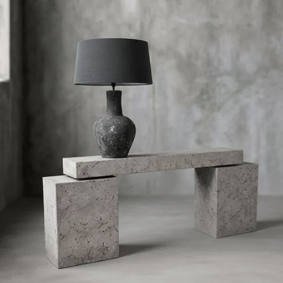 Slab concrete hall table