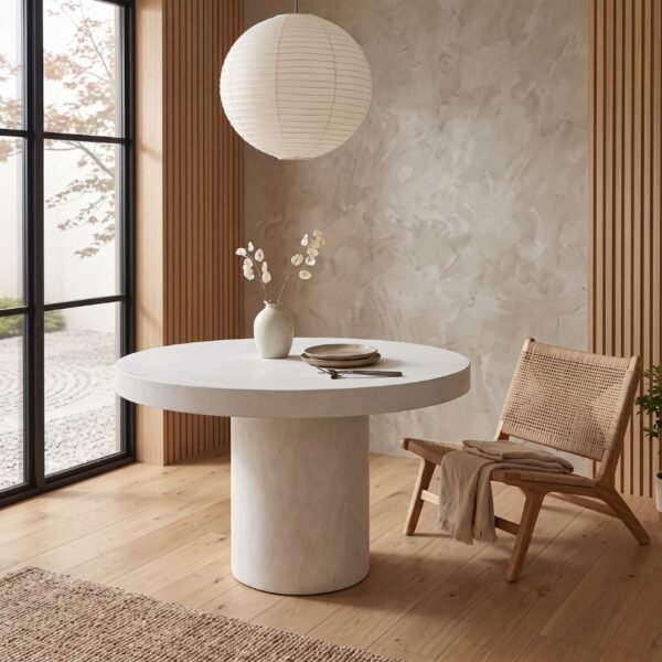 Cooper Concrete Dining Table by Slabs by Design Set in Steel