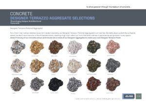 Designer Aggregates for our Custom Terrazzo finishes by Slabs by Design