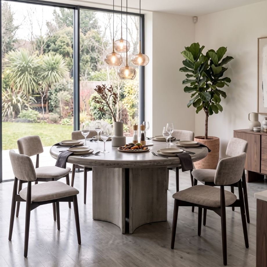 Flint Concrete Dining Table