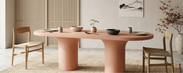 Wave Grande Concrete Dining Table by Slabs by Design