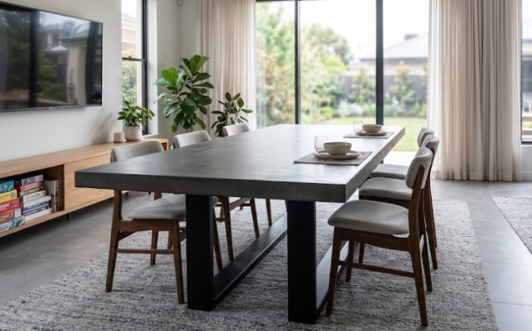 Titan Concrete Dining Table by Slabs By Design