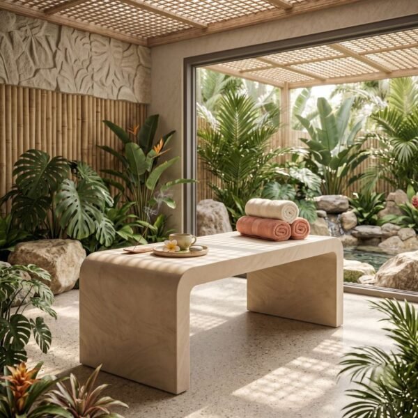 Arch concrete bench seat by Slabs by Design