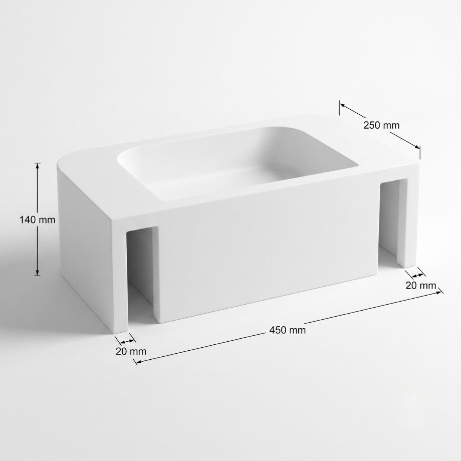 Bengal Wall Hung Concrete Basin - Image 2