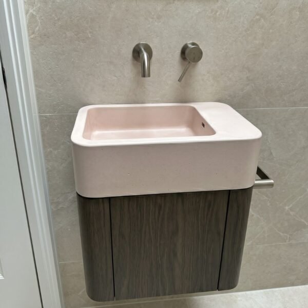 Birman Wall Hung Concrete Basin by Slabs by Design Set in Steel