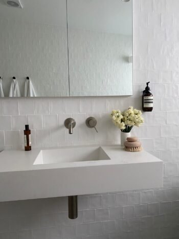 Kelle Brown Floating Vanity White